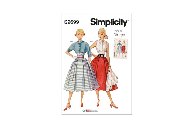 Simplicity S9699 Misses' Vintage Skirt, Blouse and Jacket