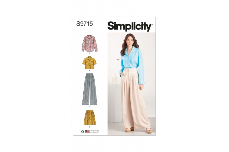 Simplicity S9715 Misses' Shirt, Trousers and Shorts