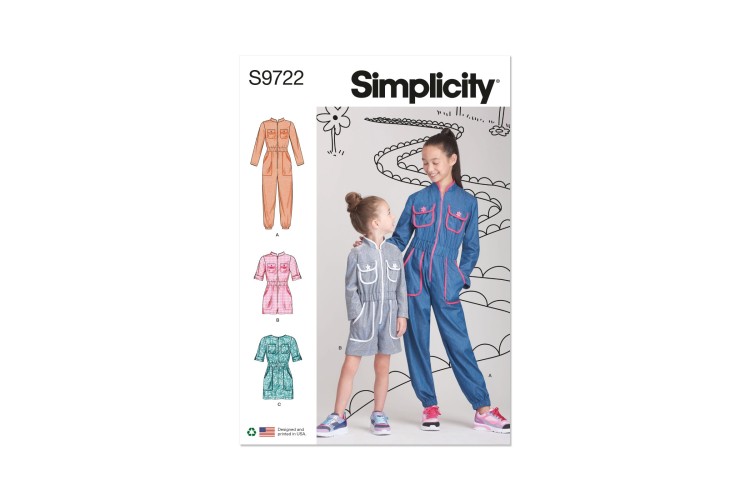 Simplicity S9722 Children's and Girls' Jumpsuit, Romper and Dress