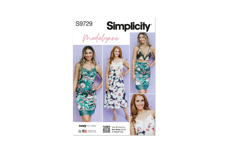 Simplicity S9729 Misses' and Women's Slips by Madalynne Intimates