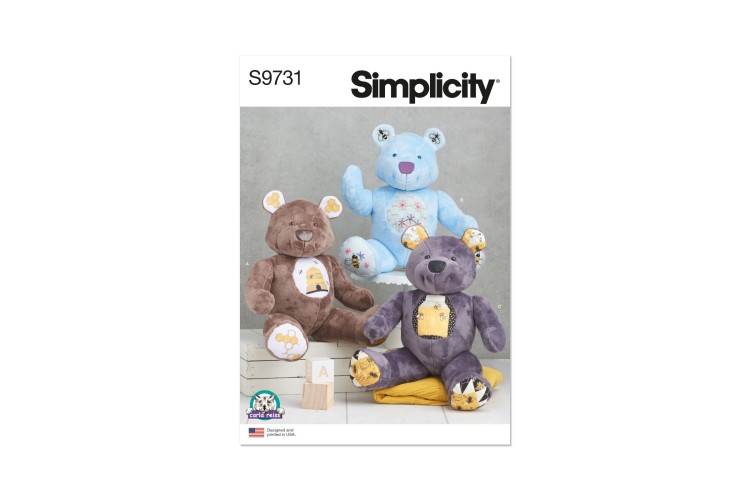 Simplicity S9731 Stuffed Bear by Carla Reiss Design