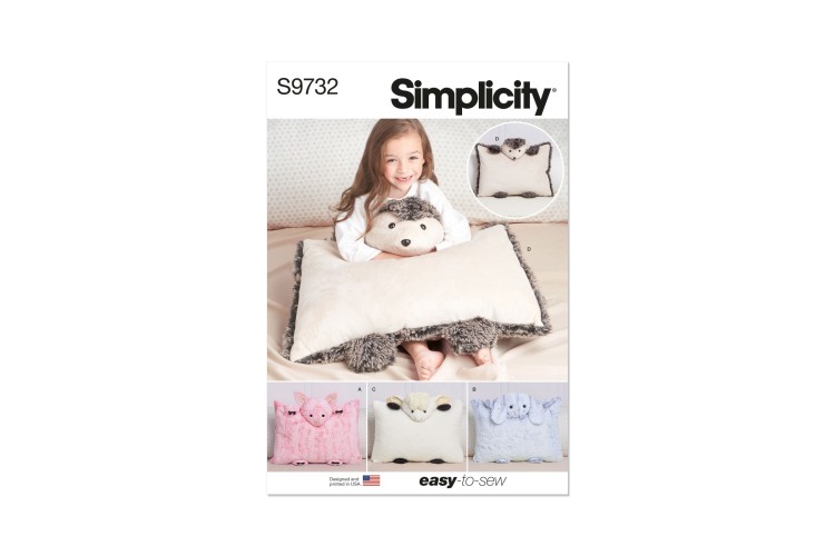 Simplicity S9732 Plush Animal Pillow Cases
