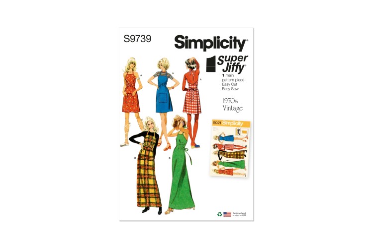 Simplicity S9739 Misses' Back-Wrap Dress and Jumper in Two Lengths