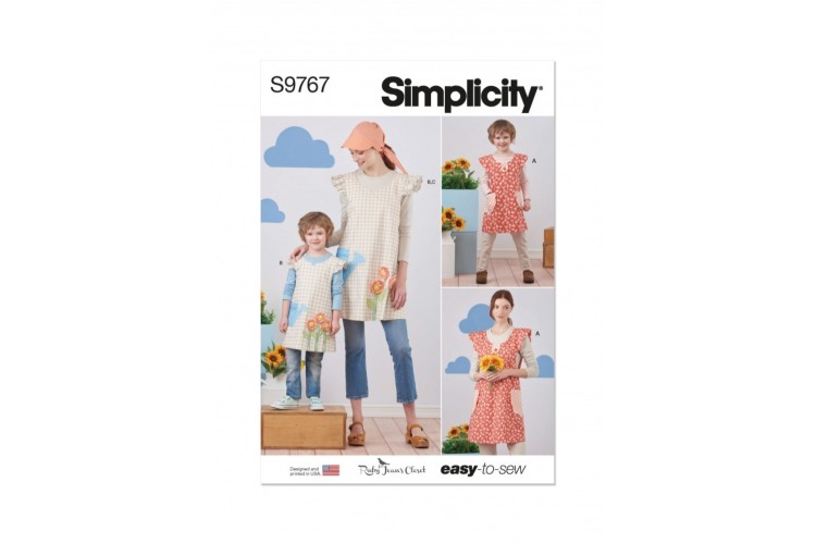 Simplicity S9767 Children's and Misses' Wrap Around Apron and Scarf Hat by Ruby Jean's Closet
