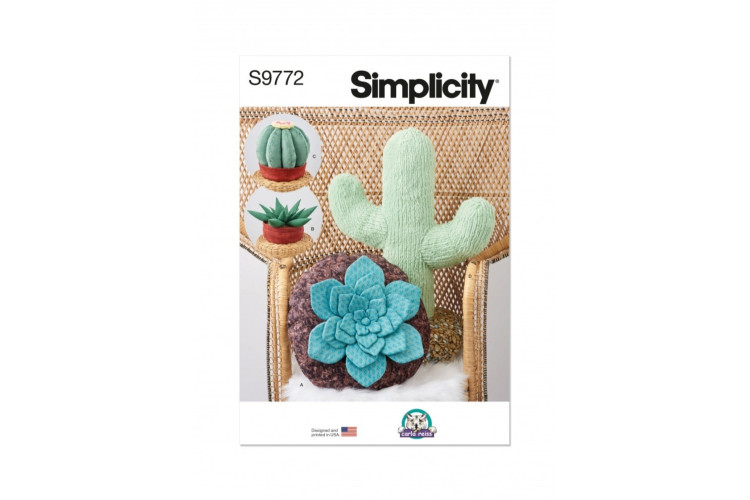 Simplicity S9772 Decorative Succulent and Cactus Plush Pillows by Carla Reiss Design