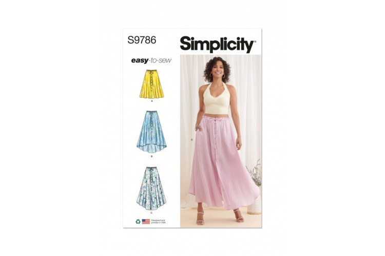 Simplicity S9786 Misses' Skirt With Hemline Variations