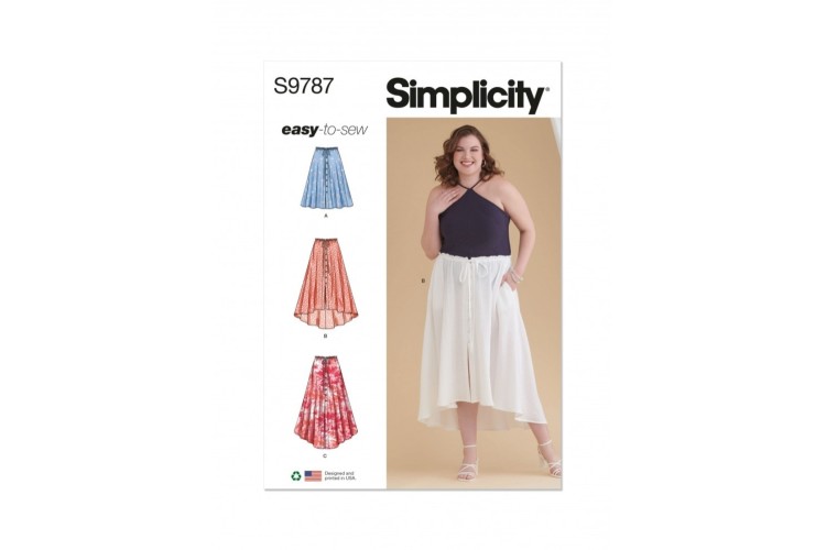 Simplicity S9787 Women's Skirt With Hemline Variations