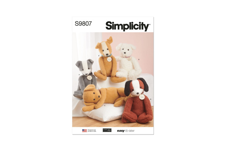 Simplicity S9807 Poseable Plush Animals by Elaine Heigl Designs