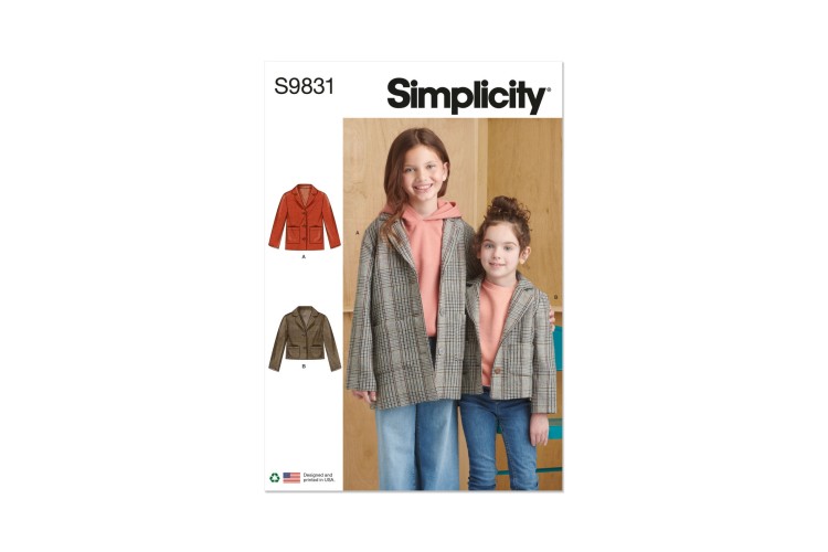 Simplicity S9831 Children's and Girls' Jacket in Two Lengths 