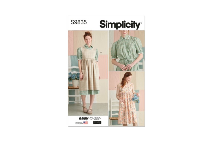 Simplicity S9835 Misses' Dress and Pinafore Apron In Two Lengths by Elaine Heigl Designs