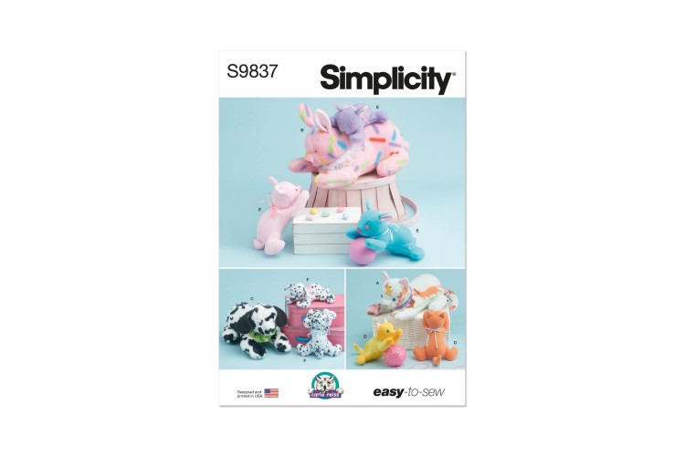 Simplicity S9837 Plush Animals by Carla Reiss Design