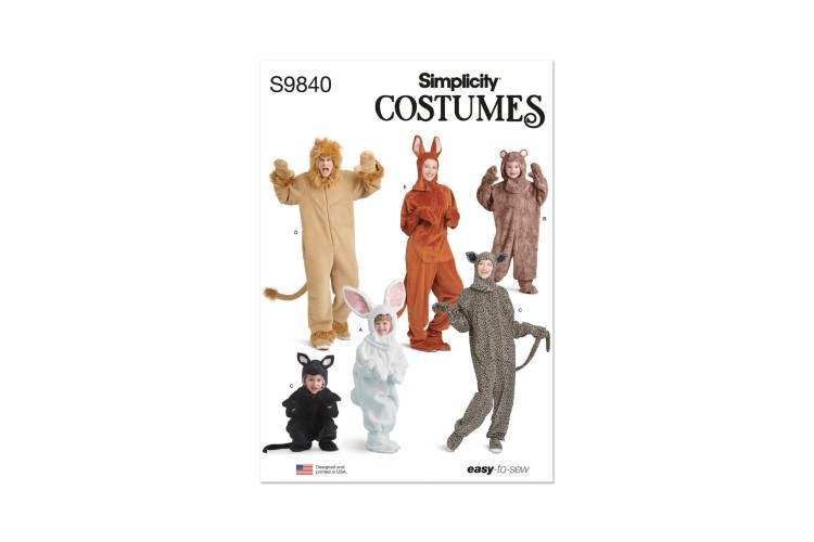 Simplicity S9840 Children's and Adult's Animal Costumes