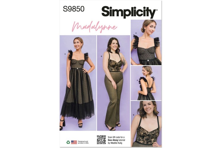 Simplicity S9850 Misses' and Women's Dress and Jumpsuit by Madalynne Intimates