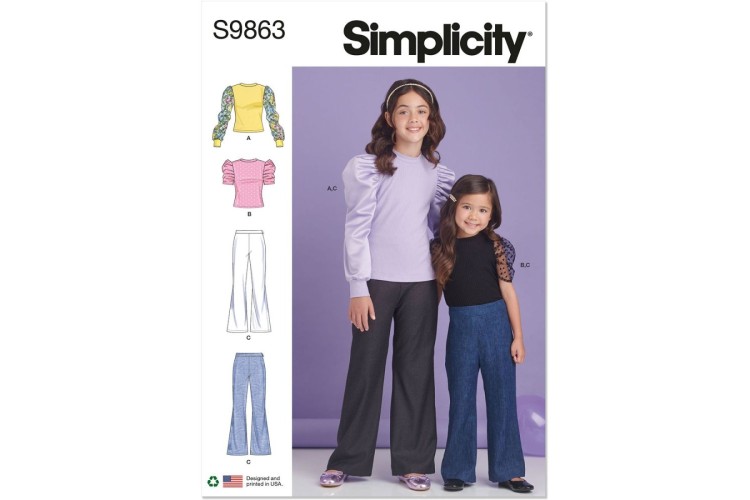 Simplicity S9862 Children's and Girls' Knit Dresses