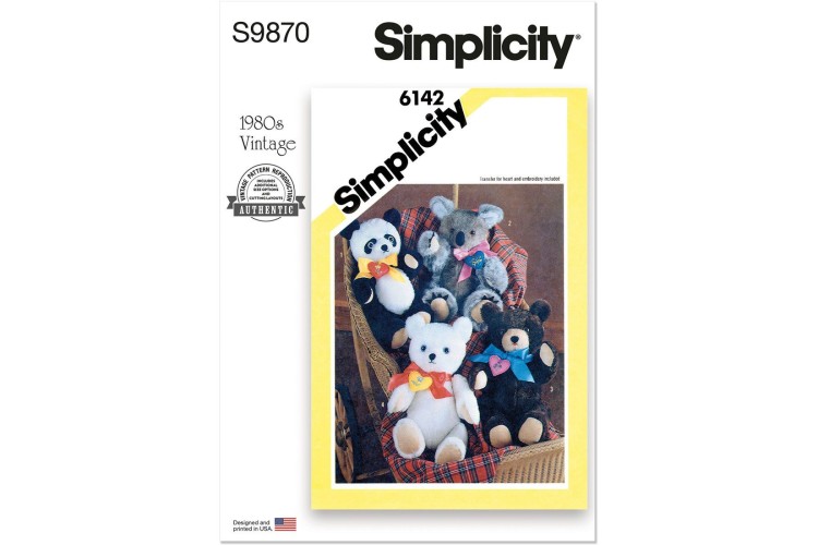 Simplicity S9870 Plush Bears