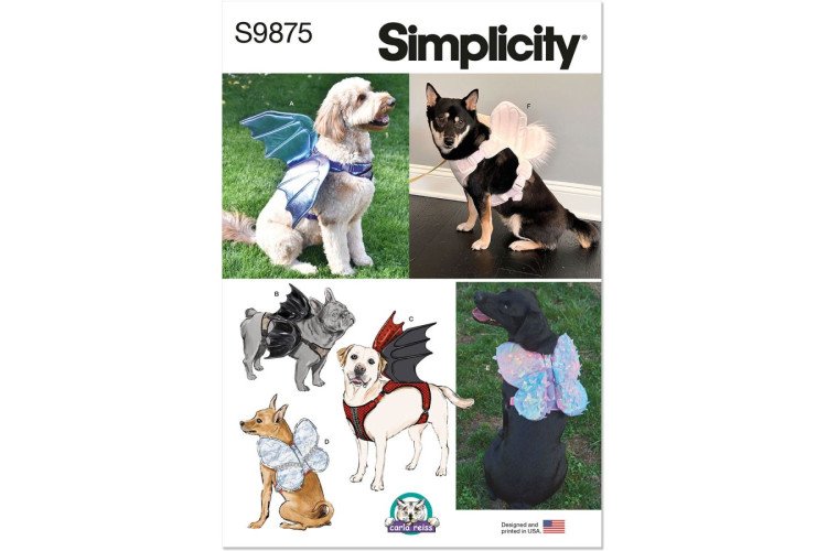 Simplicity S9875 Dog Harness with Wings by Carla Reiss Design