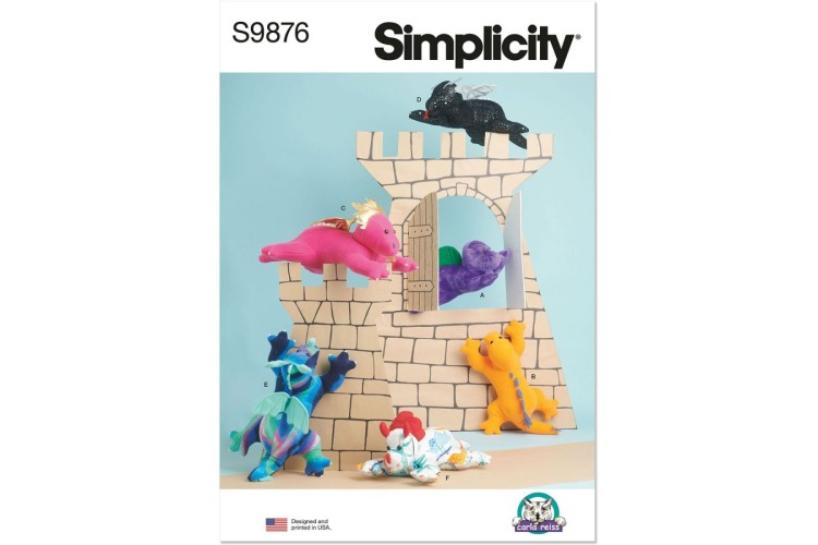 Simplicity S9876 Plush Dinosaurs and Dragons by Carla Reiss Design