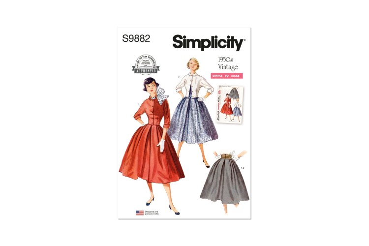Simplicity S9882 Misses’ Skirt and Jacket Vintage 1950s