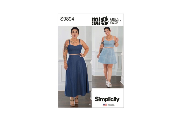 Simplicity S9894 Misses’ and Women’s Top and Skirt in Two Lengths By Mimi G Style Sew rating: Average