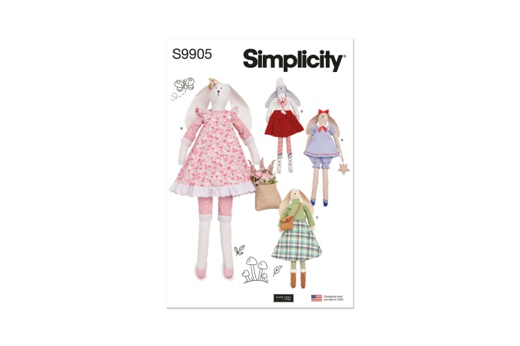 Simplicity S9905 Slender Plush Bunny and Clothes By Elaine Heigl Designs