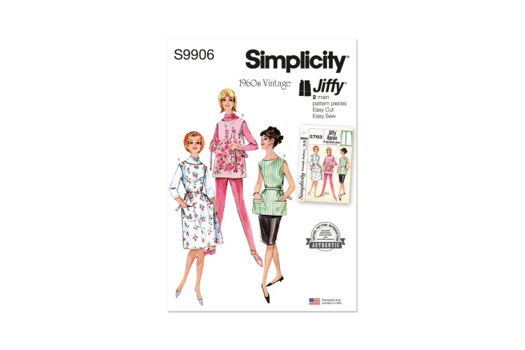 Simplicity S9906 Misses’ Apron in Two Lengths Vintage 1960s