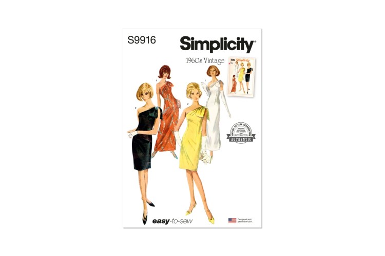 Simplicity S9916 Misses’ Dress in Two Lengths Vintage 1960s
