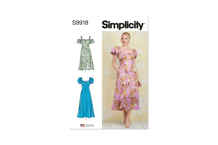 Simplicity S9918 Misses’ Dress with Sleeve and Length Variations