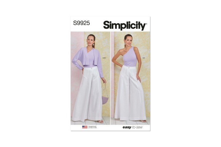 Simplicity S9925 Misses’ Trousers, Knit Shrug and Top