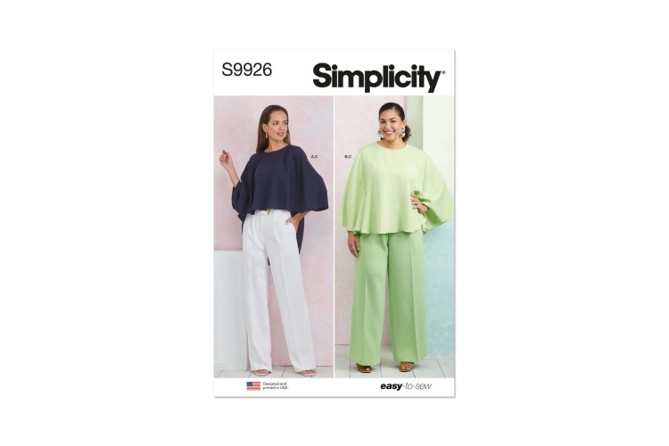 Simplicity S9926 Misses’ and Women’s Tops and Trousers