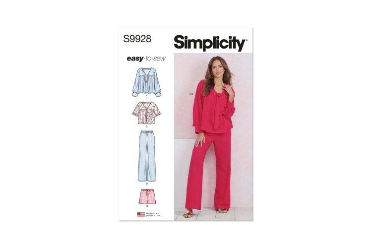 Simplicity S9928 Misses’ Lounge Tops, Trousers and Shortst