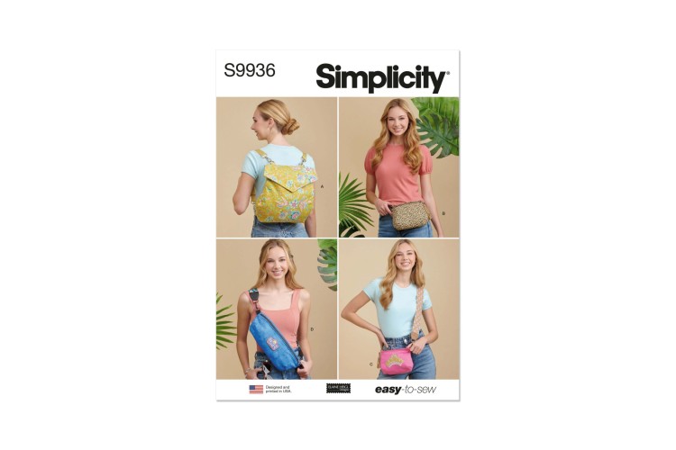 Simplicity S9936 Backpack, Bags and Purse by Elaine Heigl Designs