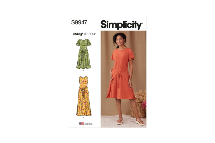 Simplicity S9947 Misses' Knit Dress with Sleeve and Length Variations