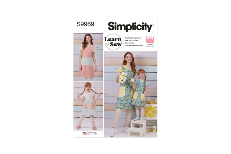 Simplicity S9969 Children's and Misses' Reversible Aprons