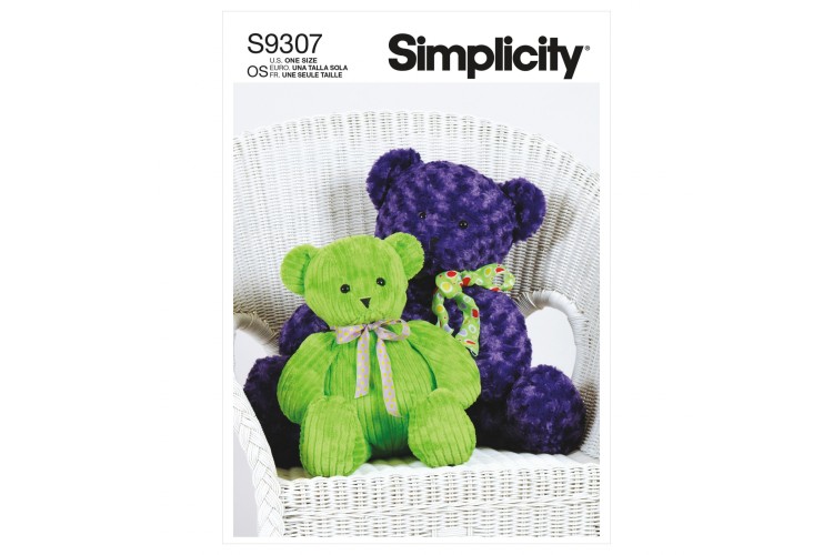 Simplicity SS9307 Plush Bears in Two Sizes