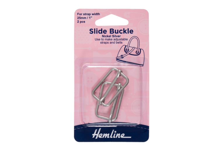 Slide Buckles: 25mm: Silver: 2 Pieces