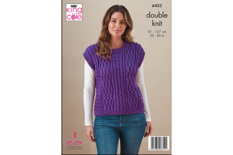 Slipover and Cardigan: Knitted in King Cole Merino Blend DK - 6433