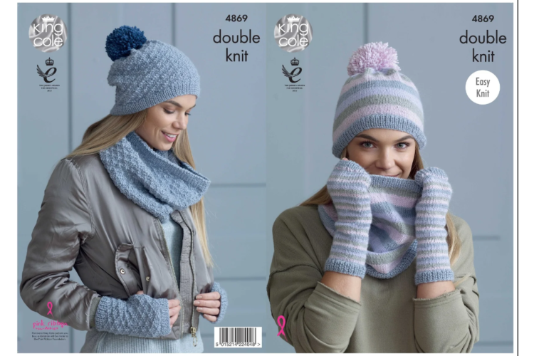 Snoods, Hats & Mitts knitted with Baby Alpaca DK - 4869
