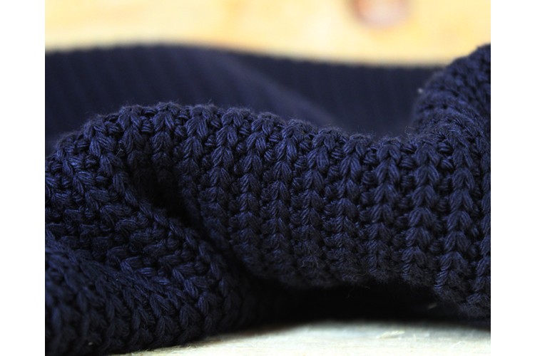 Soft Chunky Fisherman Style Jersey Knit - Navy Soft Chunky Fisherman Style Knit 150cm