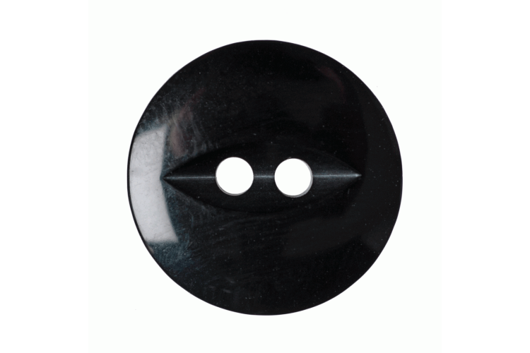 Solid Off Black Resin, 16mm Fish Eye 2 Hole Button