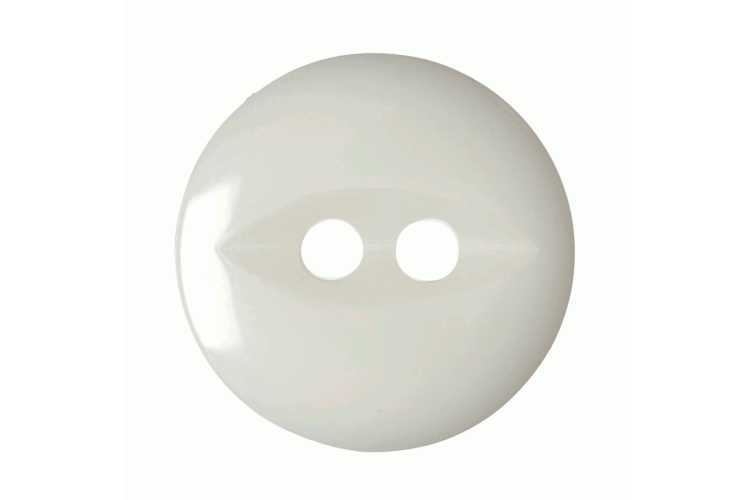 Solid Off White Resin, 14mm Fish Eye 2 Hole Button