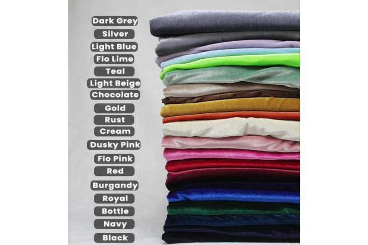 Spandex Plush Velour / Velvet 92% Polyester, 8% Spandex 147cm - Select a Colour
