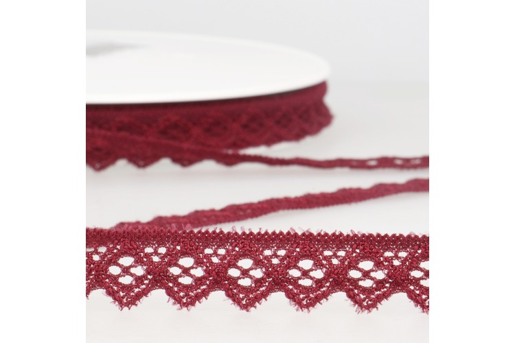 Stretch Lace 15mm -  Burgundy