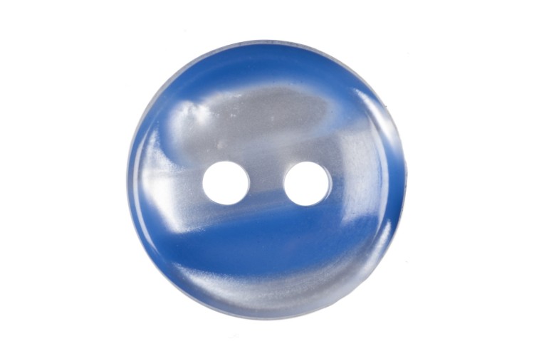 Stripe Button, 12mm,Blue and Pearl