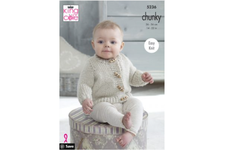 Striped & Plain Cardigans & Waistcoats Knitted in BV Baby Chunky - 5236