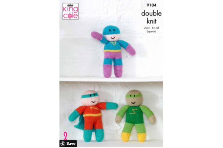 Superheroes Knitted in Big Value DK 50g - 9104