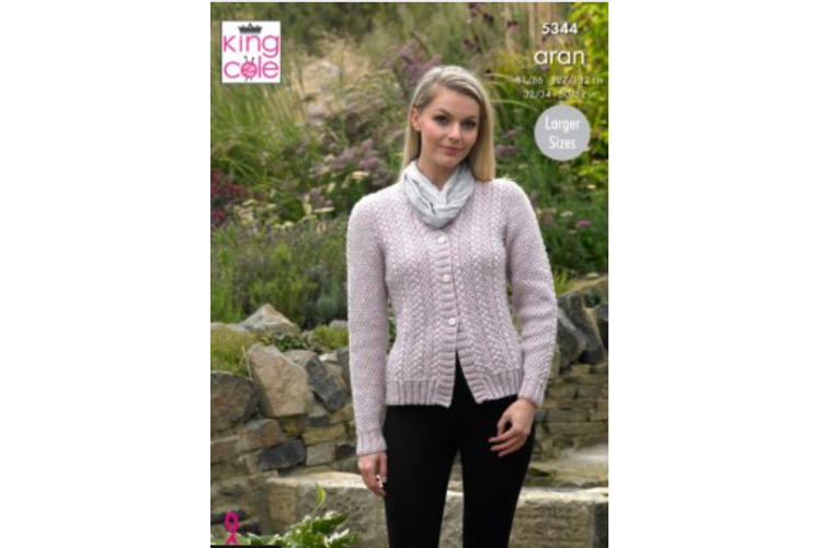 Sweater & Cardigan Knitted in Fashion Aran -5344
