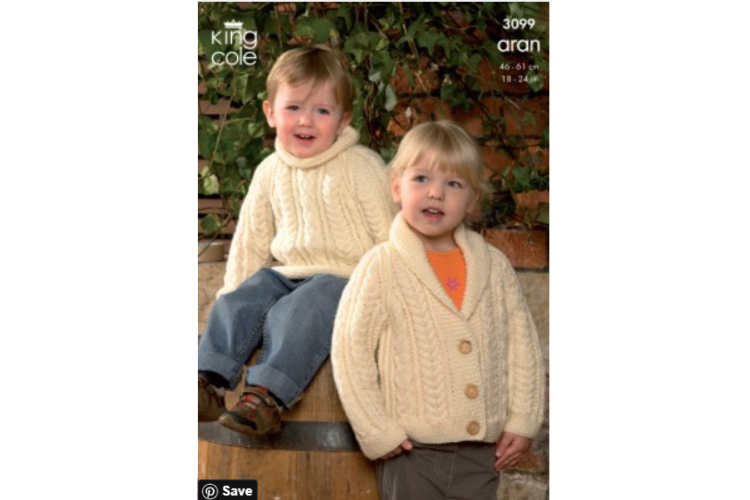 Sweater, Jacket and Accessories Knitted in any King Cole Aran - 3099