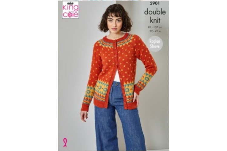 Sweater and Cardigan: Knitted in King Cole Majestic DK - 5901