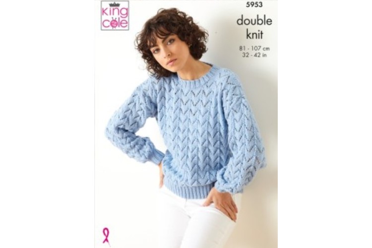 Sweater and Cardigan: Knitted in King Cole Merino Blend DK - 5953