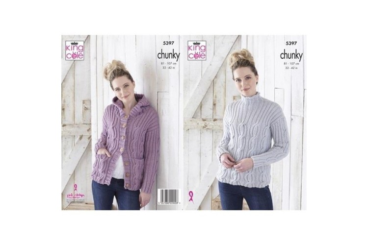 Sweater and Cardigan: Knitted in King Cole Timeless Chunky - 5397